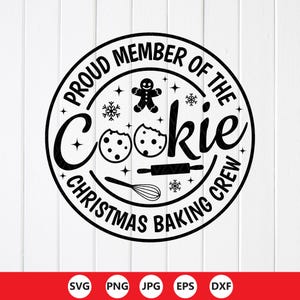 Christmas Cookie Baking Crew SVG: Apron Design, Xmas Gift, Cricut files (Digital Download)