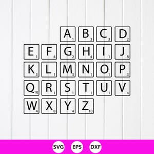 Scrabble Letters SVG Bundle: Tiles Font Alphabet Clipart ,Cricut files (Digital Download)