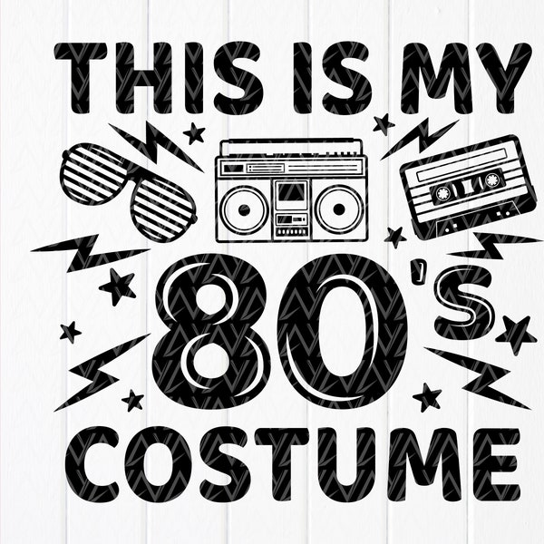 Dies ist mein 80er Kostüm svg, 80er Jahre svg, Musik Kassette SVG, Retro 80er Jahre Country Clipart, Musik Classic Liebhaber, Instant Download Dateien für Cricut
