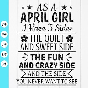 April Girl SVG: Birthday Party Cricut Files,Cut files for Cricut, Sublimation Designs (Digital Download)