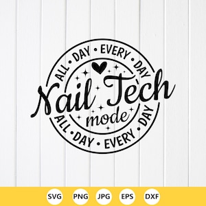 Nail Tech Mode SVG PNG: Nail Artist Gift,Cricut files (Digital Download)