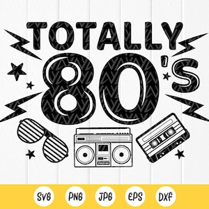 80s Music Cassette SVG:Vintage 1980&#39;s svg,Music Classic Lover,Cut files for Cricut,Sublimation Designs (Digital Download)