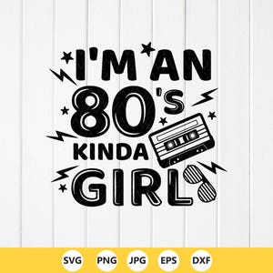 80s Girl SVG: Music Cassette Design,Cricut files(Digital Download)