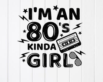 80s Girl SVG: Music Cassette Design,Cricut files(Digital Download)