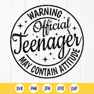 Warnhinweis Offizielle Teenager svg, 13. Geburtstagsshirt, Geburtstagsmädchen svg, Geburtstagskönigin svg, B-Day Party, Sofort Download Dateien für Cricut
