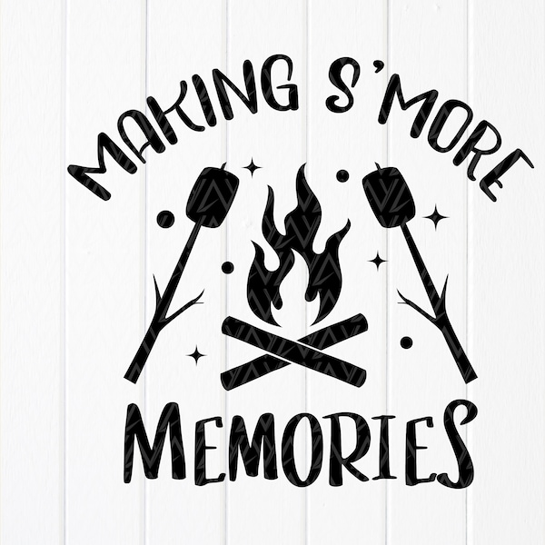 Making S'more Memories SVG, S'mores campfire Svg, Funny Camping Quotes SVG, Roasting Marshmallows SVG, Instant Download files for Cricut