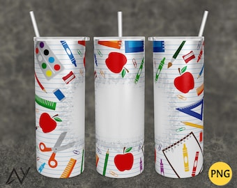 Teacher Tumbler Wrap Sublimation Design, Back To School PNG (Digital Download)