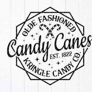 Olde Fashioned Candy Canes SVG PNG:Kringle Candy Co. Christmas Decor,Christmas Sign,Cricut files,Sublimation Designs(Digital Download)