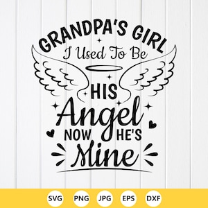 Grandpa Memorial SVG: Angel Wing Remembrance Design,Cut files for Cricut, Sublimation Designs (Digital Download)
