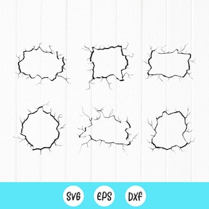 Cracked Wand svg, gebrochene Ziegelwand svg, rissige Wand svg, rissige Wand Bundle, rissige Wand Clipart, Instant Download Dateien für Cricut