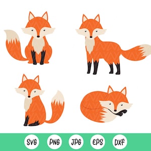 Bundle SVG renard, renard Svg, clipart renard, renard vectoriel, anime svg, svg animaux de la forêt, svg Animal, imprimable, fichier de téléchargement immédiat pour Cricut