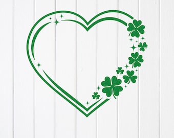Shamrock Heart SVG: St. Patrick's Day Clover-ontwerp, gesneden bestanden, sublimatieontwerpen (digitale download)