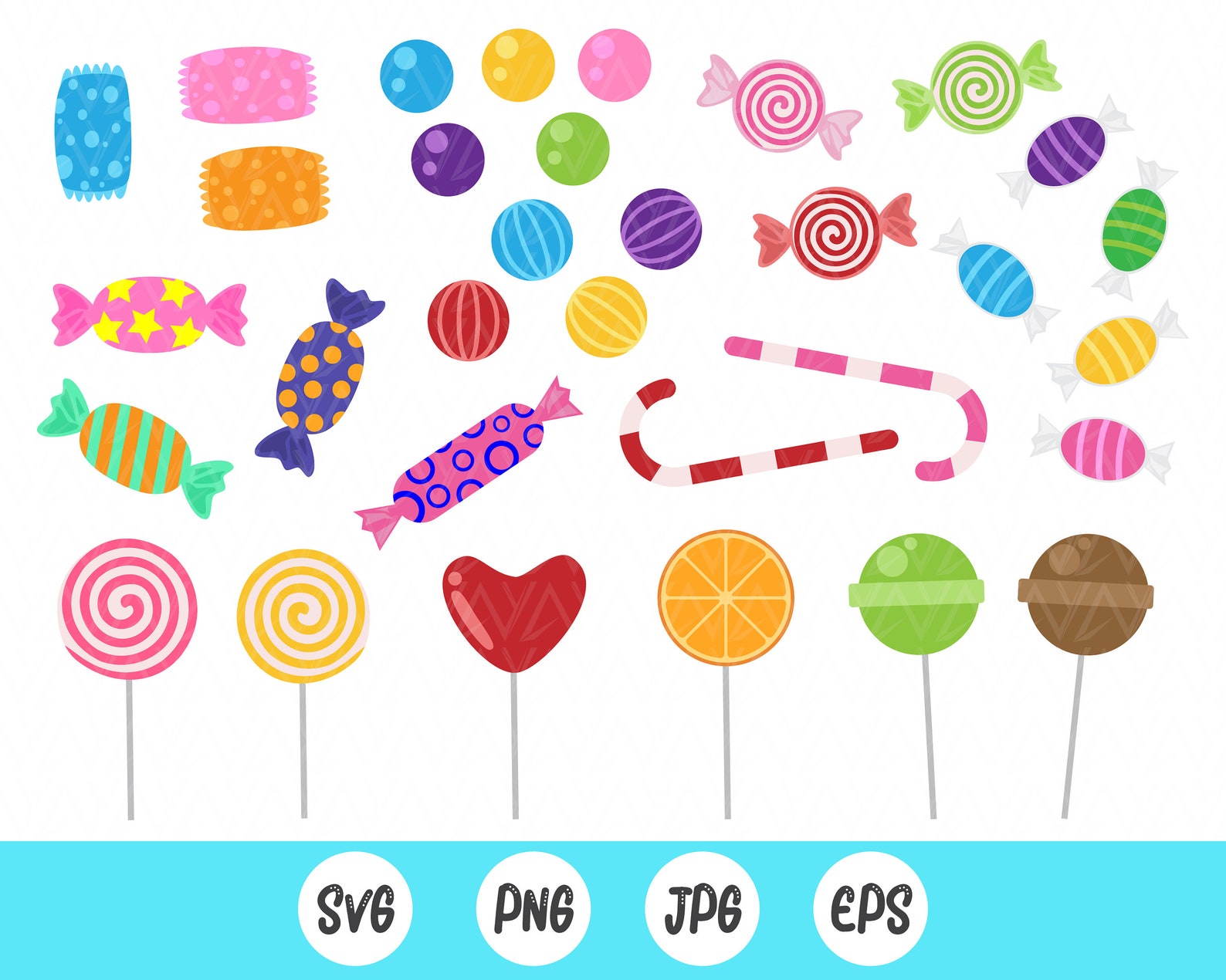 Candy SVG Bundle Sweets Candies Svg Candy Clipart Bundle Etsy