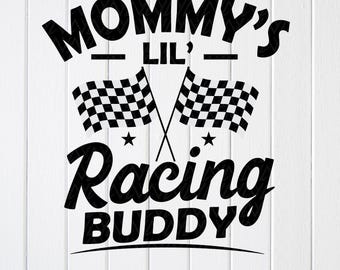 Mommy's Lil' Racing Buddy SVG: Baby Onesie Design (Digital Download Files for Cricut)