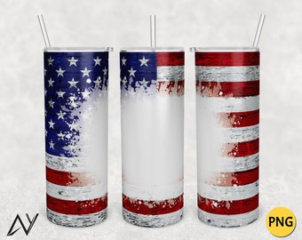 Amerikanische Flagge 20 Unzen Becher Sublimationsdesign (PNG Digital Download)