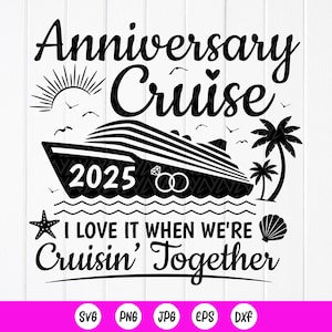 Cruzeiro de aniversário 2025 SVG, Férias para casais SVG, Verão SVG, Camisa combinando para casais SVG, Cruzeiro para casais SVG, Arquivo para download instantâneo para Cricut