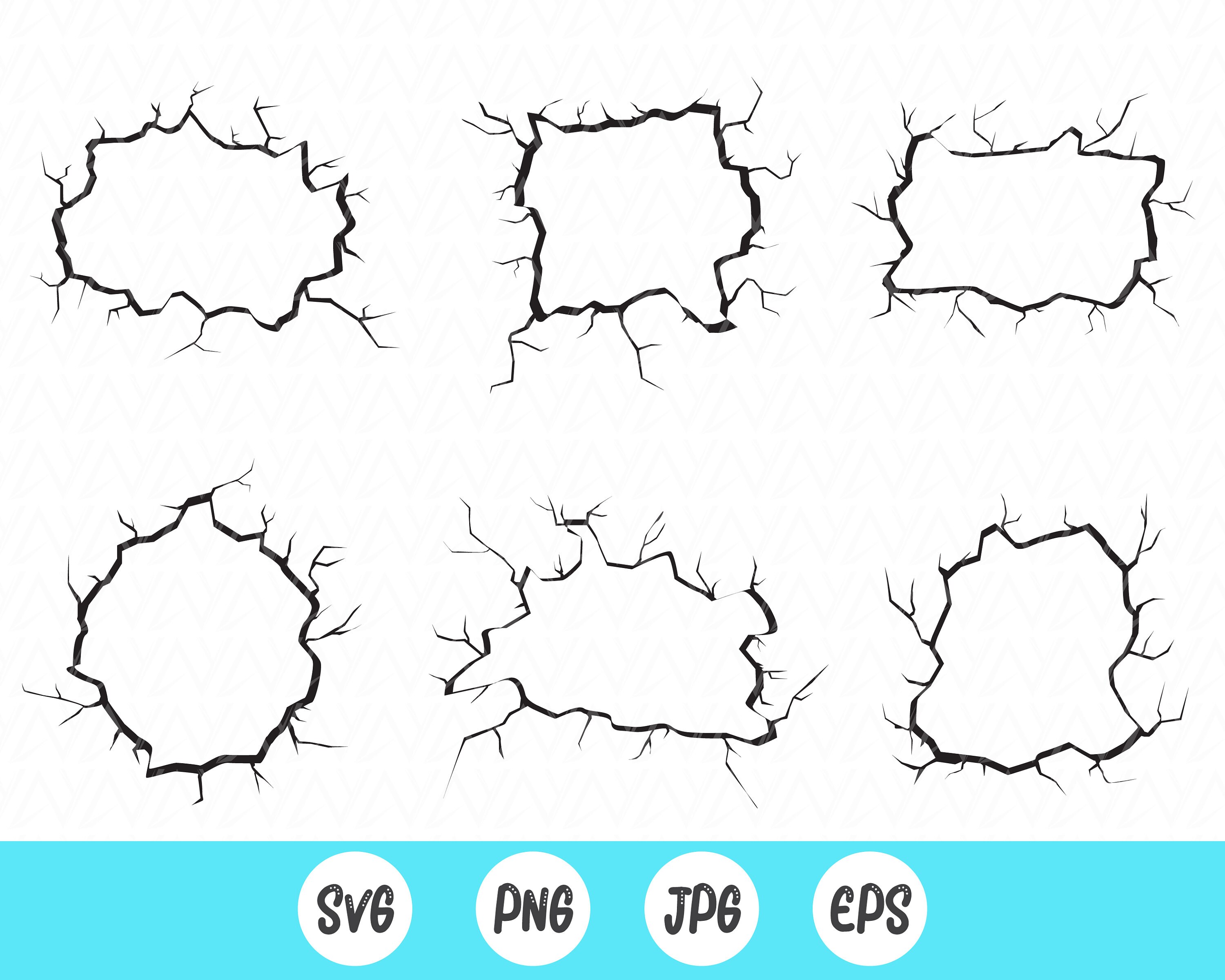 Cracked Wall Svgbroken Brick Wallcracked Wall cracked Wall Etsy Australia