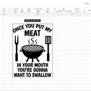 Funny BBQ Grill SVG PNG: Raunchy Meat Quote, Father's Day Cricut File (Digital Download) image 2