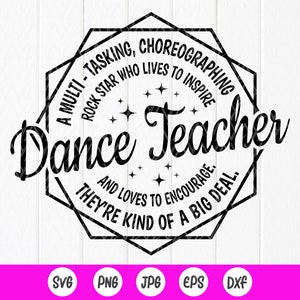 Tanzlehrer-Definition SVG, Tanzlehrer Geschenk, Die besten Lehrer SVG, Tanzlehrer Wertschätzung Sofort-Download-Dateien für Cricut