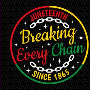 Juneteenth SVG, Breaking Every Chain seit 1865, Black Geschichte SVG, Juneteenth SVG, schwarze Frau svg, Black Power svg, Instant Download für Cricut