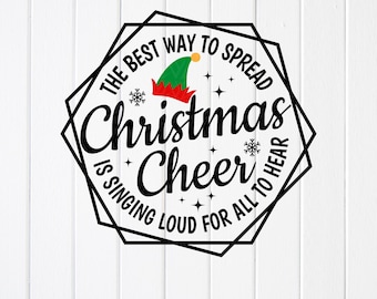 Christmas Cheer Elf SVG PNG: Holiday Home Decor,Cut files (Digital Download)