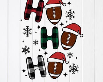 Ho Ho Ho Santa Football Christmas SVG, Cricut Files (Digital Nedladdning)