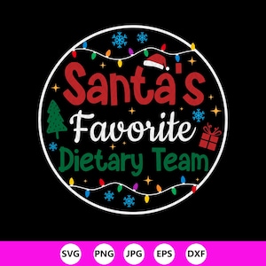 SVG del equipo dietético favorito de Santa: adorno navideño, archivos Cricut (descarga digital)