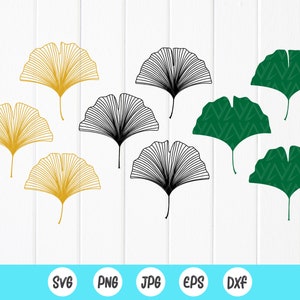 Ginko Biloba Leaves SVG,Ginkgo Leafs Cut File,Ginkgo Leaves SVG Bundle,botanical plants svg,gingko clipart,Instant Download files for Cricut