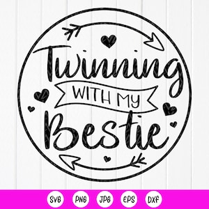 Jumelage avec mon Bestie SVG, svg meilleur ami, collègue cadeau svg, svg drôle Bestie, bff svg, amitié svg, fichiers de téléchargement instantané pour Cricut