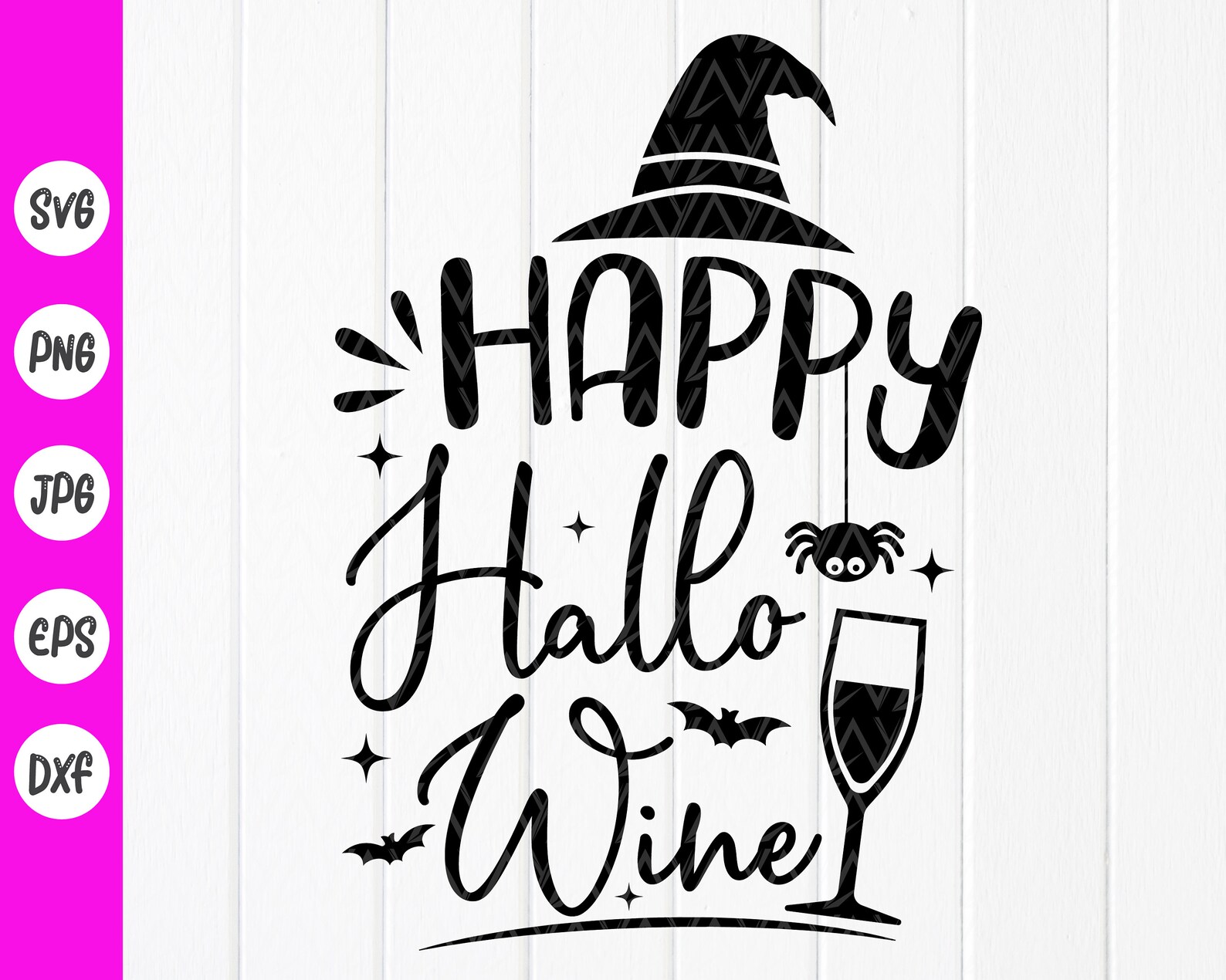 Happy Hallo Wine Halloween svgHalloween Wine Lover svg Funny | Etsy
