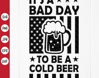 Funny Beer 4th of July SVG PNG : Patriotic Design, USA Flag Clipart (Digital Download)