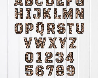 Leopard Print Alphabet SVG: Cheetah Font, Numbers, Clipart  Bundle,Cricut files(Digital Download)