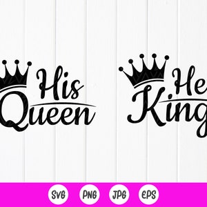 Seine Königin ihr König svg, König Königin Familie svg, passende Hemden, Paare SVG, Mann & Frau SVG, digitale Datei Instant Download-Dateien für Cricut