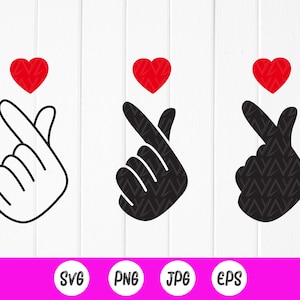 Koreanischer Finger svg , K-POP Finger Herz Svg , K-Pop Finger Herz svg, Digitale Datei Instant Download Dateien für Cricut