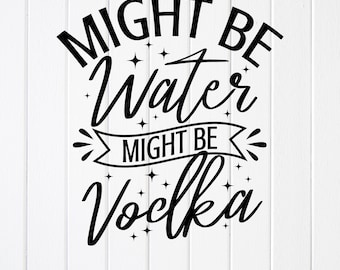 Engraçado bebendo vodka SVG PNG: Pode ser design de água, arquivos cortados (download digital)