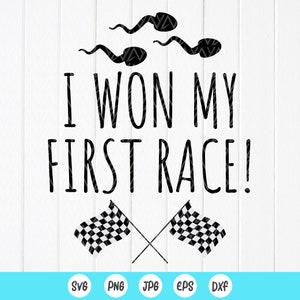 Gané mi primera carrera SVG, regalos divertidos para bebés Svg, anuncio de nacimiento svg, onesies svg, lindo bebé svg, recién nacido svg, archivos de descarga instantánea para Cricut