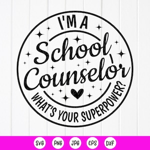 Ik ben een schoolbegeleider wat is je superkracht SVG, schoolbegeleider svg, grappige adviseur waardering cadeau svg, directe download voor Cricut