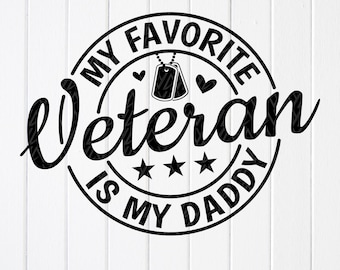 Min favoritveteran är min pappa SVG, patriotisk familjedesign, Cricut-filer (digital nedladdning)