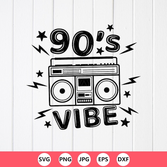 90s Vibe SVG: Retro Clipart, Music Lover Gift,Cricut files,Sublimation Designs(Digital Download)