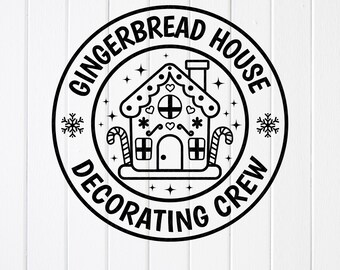 Gingerbread House Decorating Crew SVG: kerstshirtontwerp, gesneden bestanden voor Cricut (digitale download)