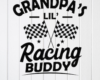 Racing Baby Onesie SVG: Grandpa's Lil' Racing Buddy Design (Digital Download