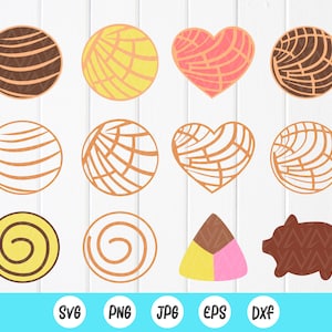 Pain sucré mexicain SVG Bundle, Concha svg, Svg mexicain Conchas, Pan dulce svg, svg de pain sucré, fichiers à téléchargement immédiat pour Cricut
