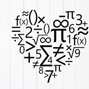 Math hart SVG, algebra svg, ik hou van wiskunde Svg, wiskunde svg, wiskundeleraar shirt, Pi Day SVG, wiskunde symbool svg, Instant Download bestanden voor Cricut