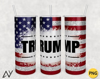 20oz Skinny Tumbler USA Flag Trump png Sublimation Design, Anti Biden wrap, FJB tumbler png,Team Trump Sublimation,PNG File Digital Download