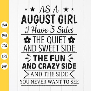 Come una ragazza di agosto in formato Svg, compleanno di agosto in formato SVG, festa di compleanno in formato Svg, ragazza di compleanno in formato SVG, nata in agosto, ragazza di agosto, download istantaneo di file per Cricut