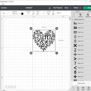 K&ouml;nnte beinhalten: Ein schwarz-wei&szlig;es Design aus mathematischen Symbolen, die in Form eines Herzens angeordnet sind. Das Design enth&auml;lt Symbole wie Pi, Unendlich und die Quadratwurzel aus 2. Das Design ist 7,712 cm breit und 7,334 cm hoch.
