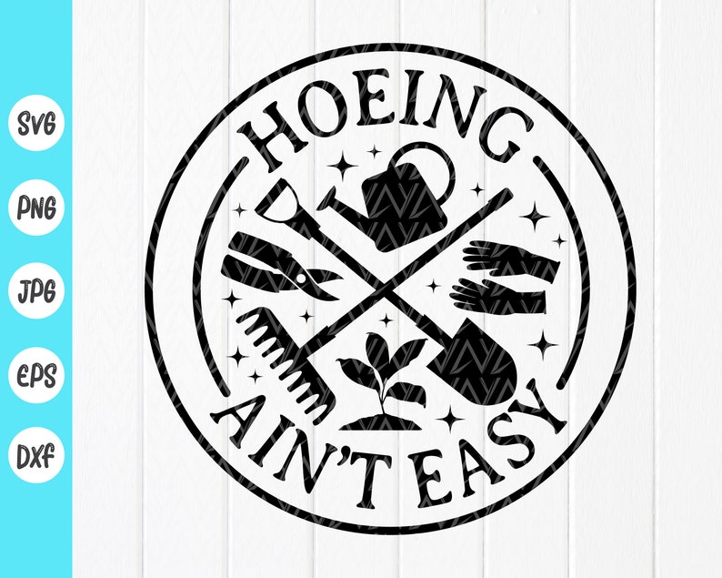 Blechschild 'Hoeing Ain't Easy' – Garten Dekoration, 20,3 X 30,5 Cm, Wetterfest, Mit 4 Aufhängebohrungen