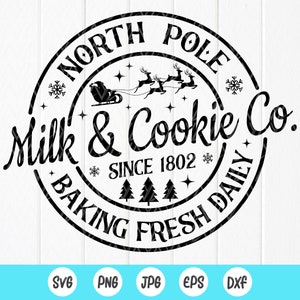 North Pole Milk and Cookie Co svg, North Pole svg,Vintage Christmas ,Funny Christmas Svg,Christmas,Digital Files Instant Download For Cricut