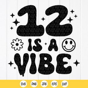  Twelve Is A Vibe - Camiseta para niños y niñas de 12 años,  Blanco : Ropa, Zapatos y Joyería