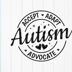 Autismus Akzeptieren Advokate SVG, Autismus Bewusstsein SVG, Autismus Mom Shirt, Autismus Akzeptierung SVG, ADHS SVG, Instant Download-Dateien für Cricut
